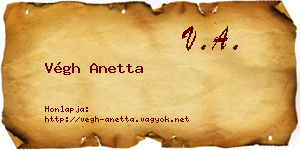 Végh Anetta névjegykártya
